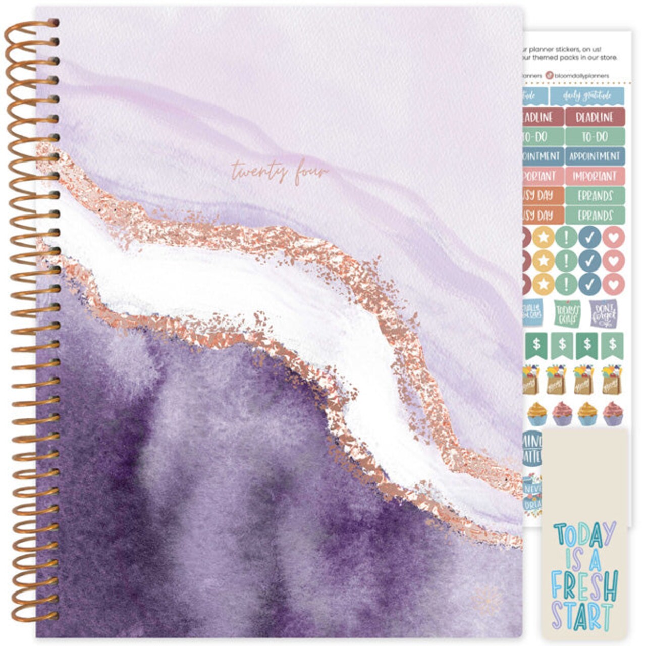 bloom daily planners 2024 Soft Cover Planner, 8.5&#x22; x 11&#x22;, Daydream Believer, Lavender